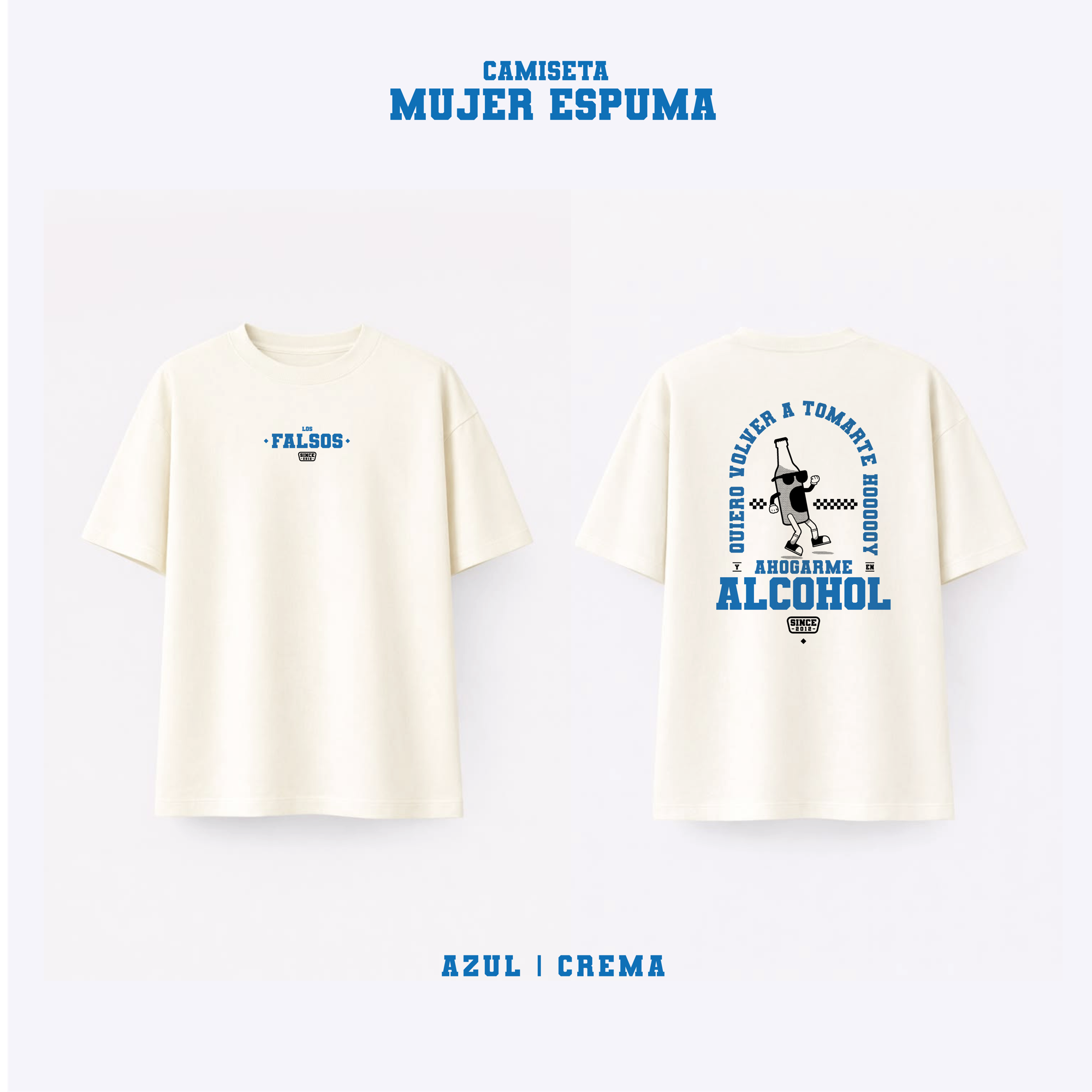 Camiseta Mujer Espuma - Azul Crema