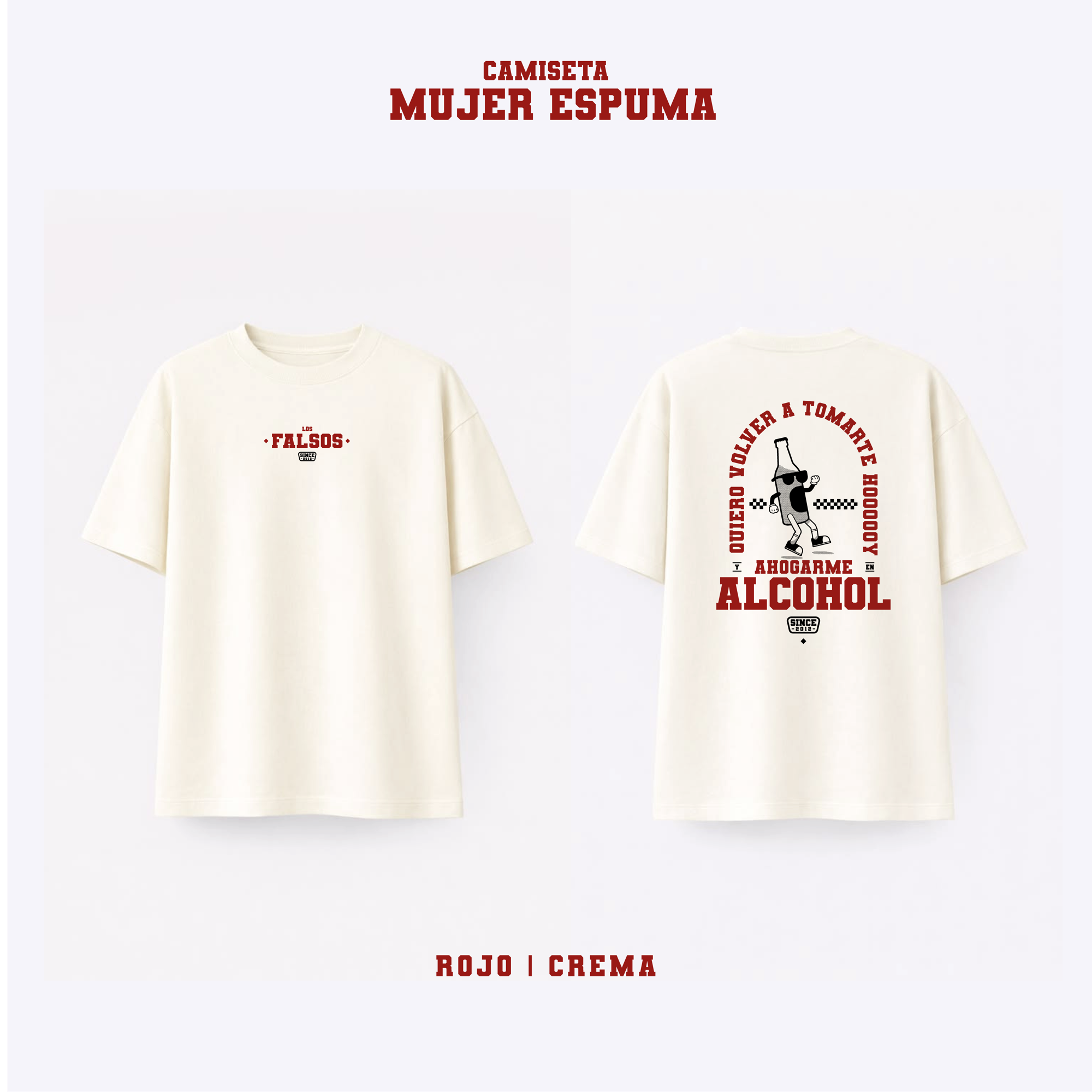 Camiseta Mujer Espuma - Rojo Crema