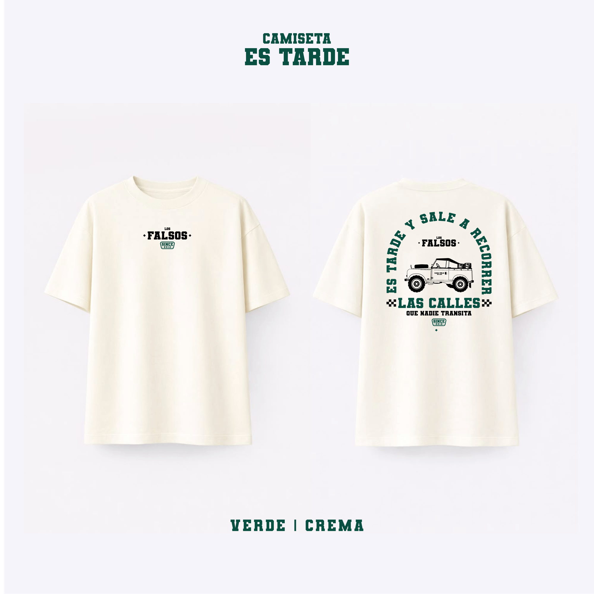 Camiseta Es Tarde - Verde Crema