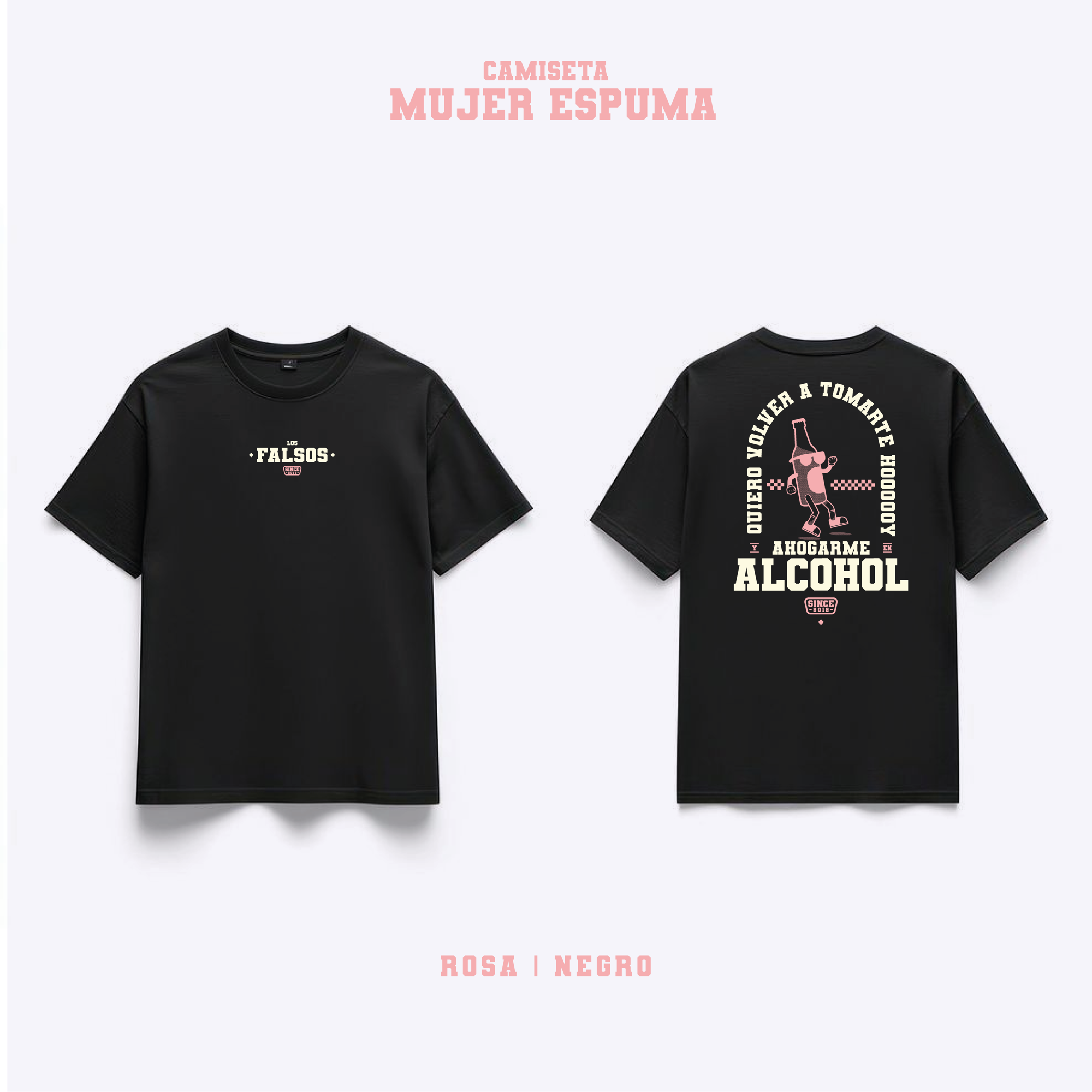 Camiseta Mujer Espuma - Rosa Negro
